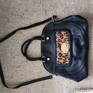 Emma Fox leather leopard print purse